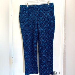 Chico’s Flocked Juliet Pants w/ Tummy Panel